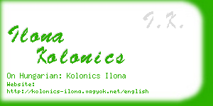 ilona kolonics business card